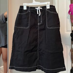 Midi black cargo skirt